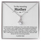 To My Amazing Mother Alluring Beauty Necklace