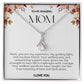 To My Amazing Mom Ribbon Shape Pendant Necklace