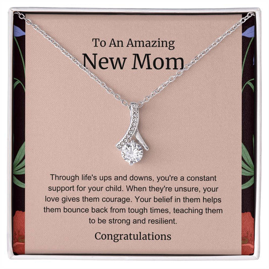 To An Amazing New Mom Alluring Beauty Necklace