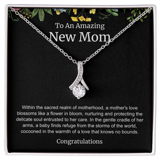 To An Amazing New Mom Alluring Beauty Necklace