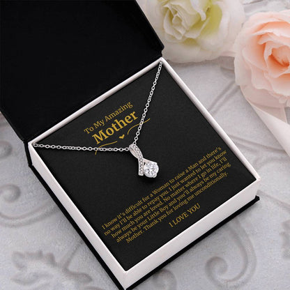 26 To My Amazing Mom Necklace-I Know It Is Difficult For a Woman To Raise a Mann