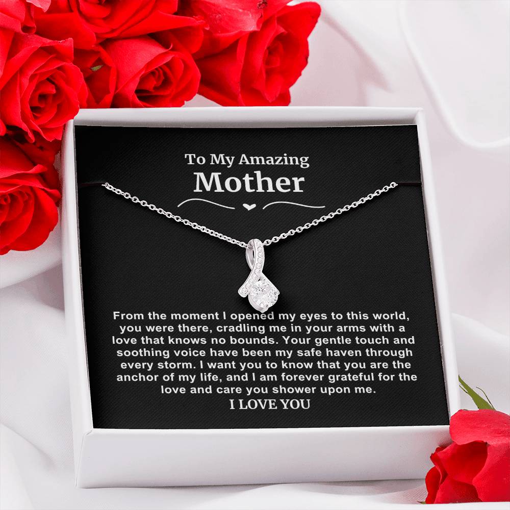 To My Amazing Mom Necklace-From the Moment I Opened My Eyes