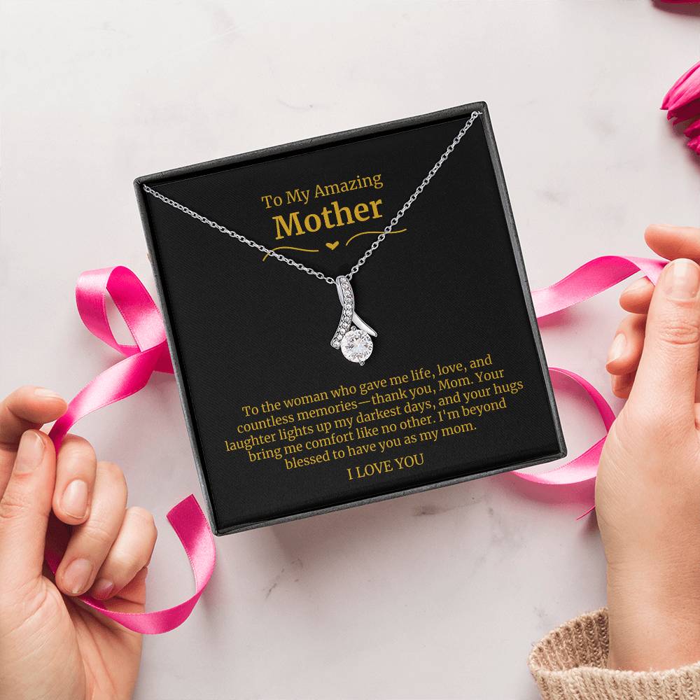 32 To My Amazing Mom Necklace-To The Woman Who Gave Me Life