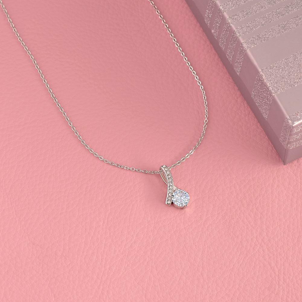 To My Amazing Mom Ribbon Shape Pendant Necklace