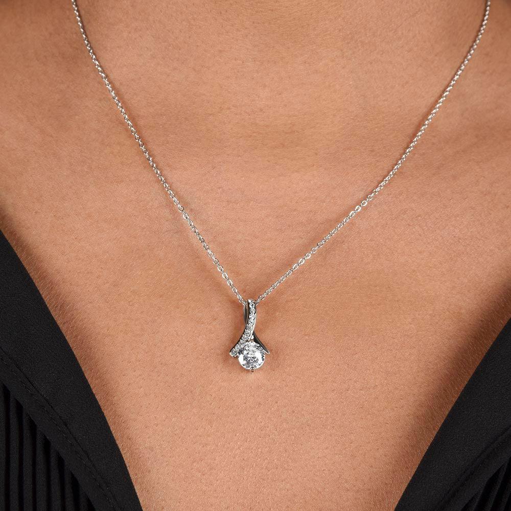 To My Amazing Mom Ribbon Shape Pendant Necklace