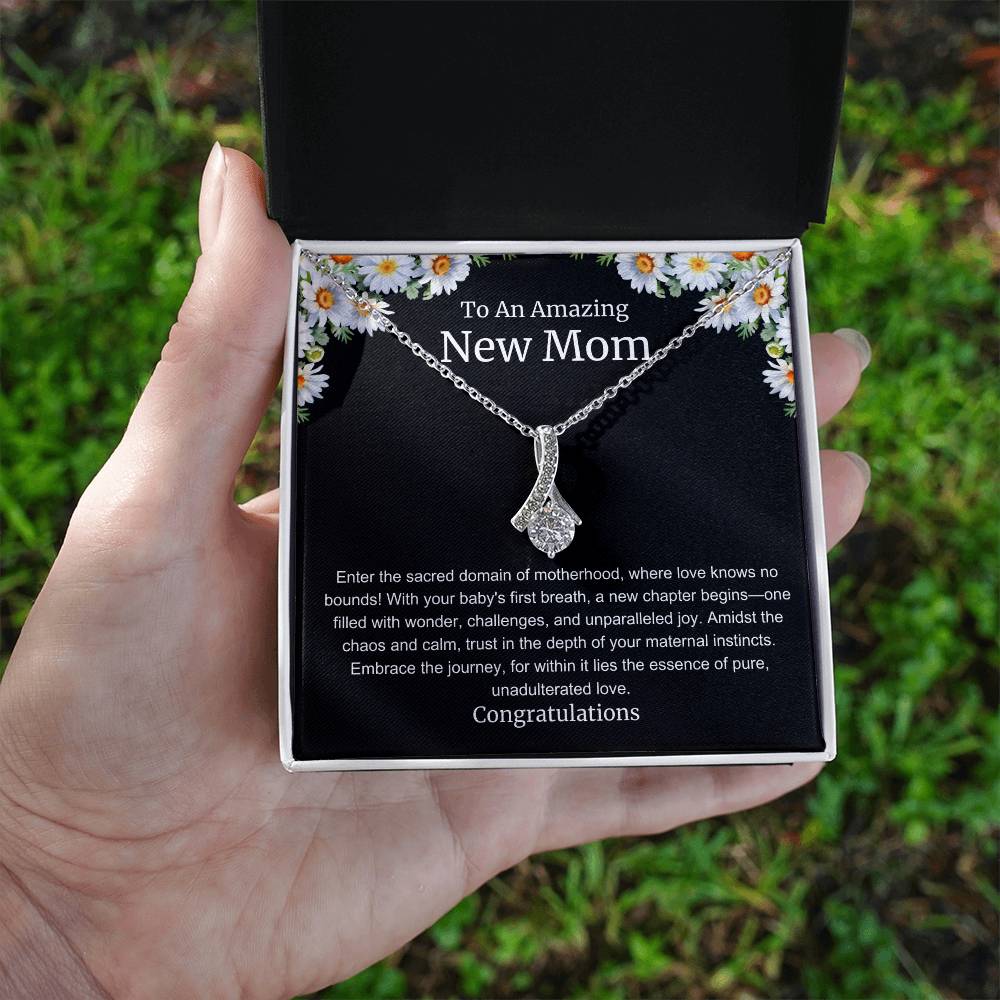 To An Amazing New Mom Alluring Beauty Necklace