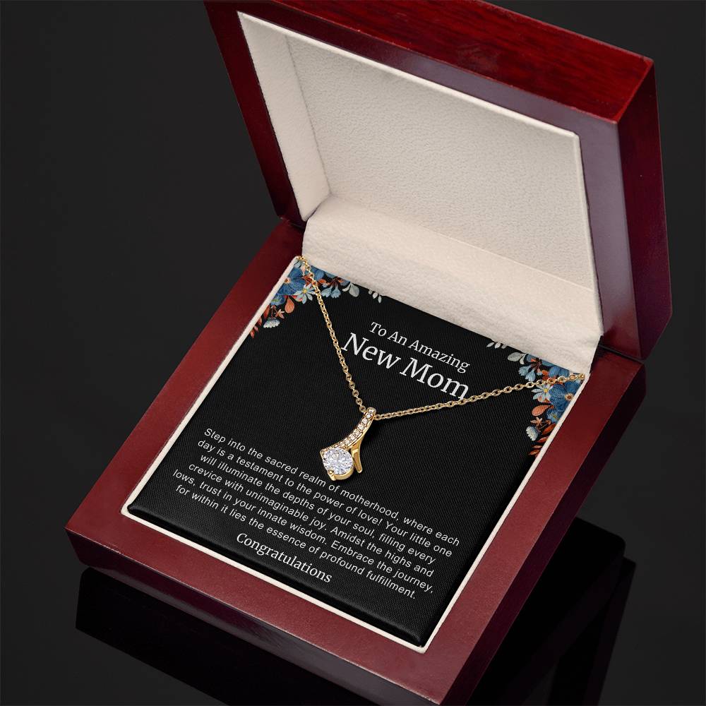 To An Amazing New Mom Alluring Beauty Necklace