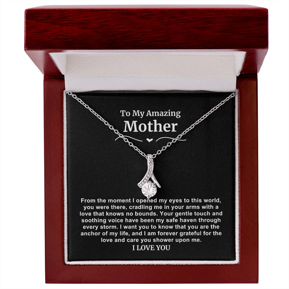 To My Amazing Mom Necklace-From the Moment I Opened My Eyes