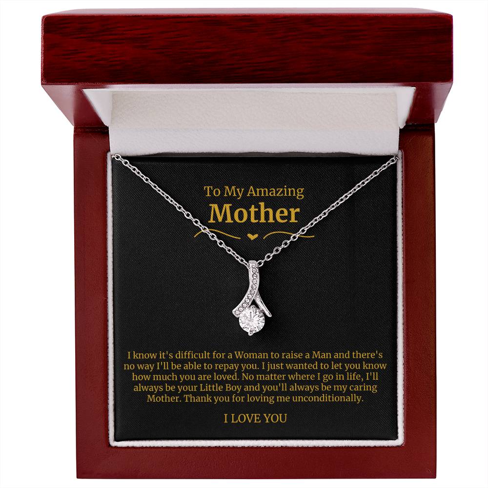 26 To My Amazing Mom Necklace-I Know It Is Difficult For a Woman To Raise a Mann