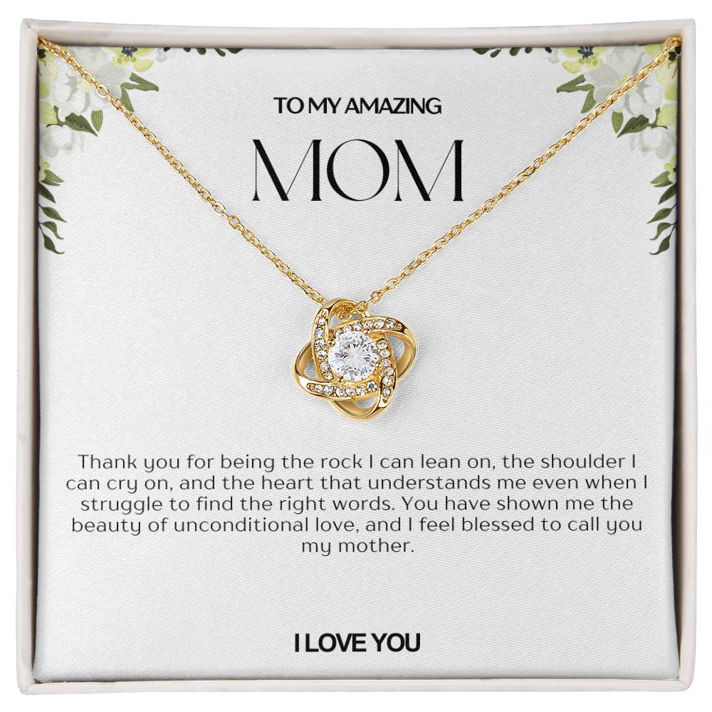 To My Amazing Mom Love Knot Necklace