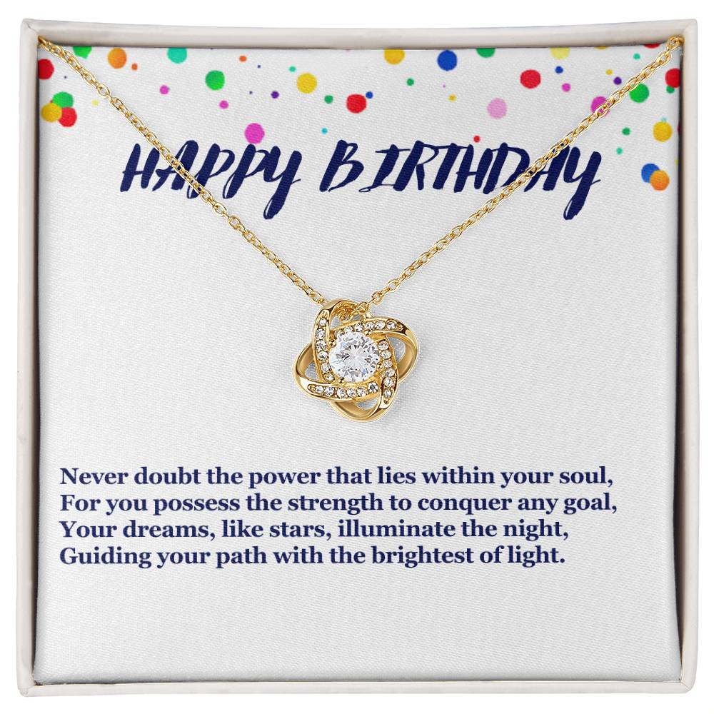 Happy Birthday Love Knot Necklace