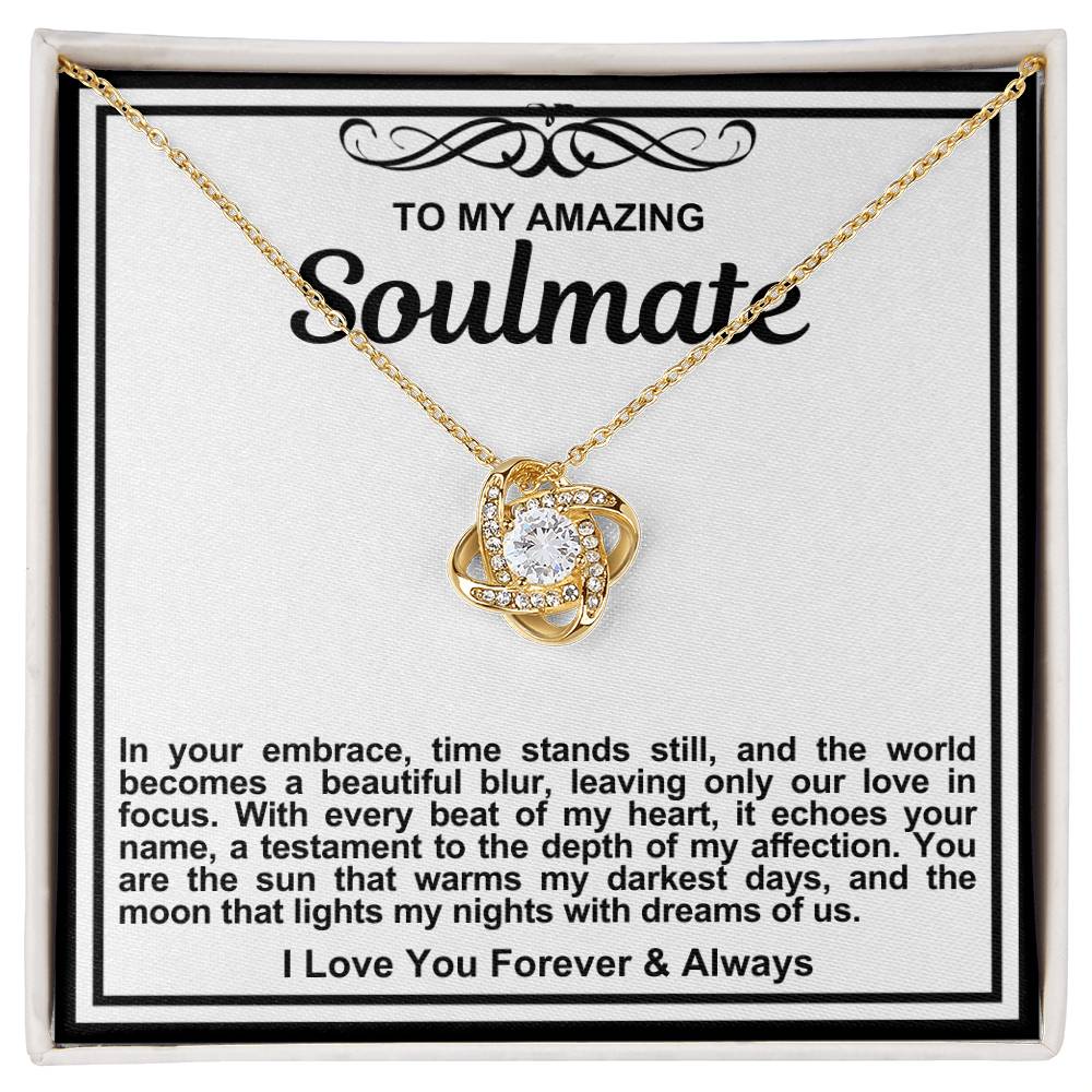 Soulmate Love Knot Necklace- In Your Embrace Time Stands Still