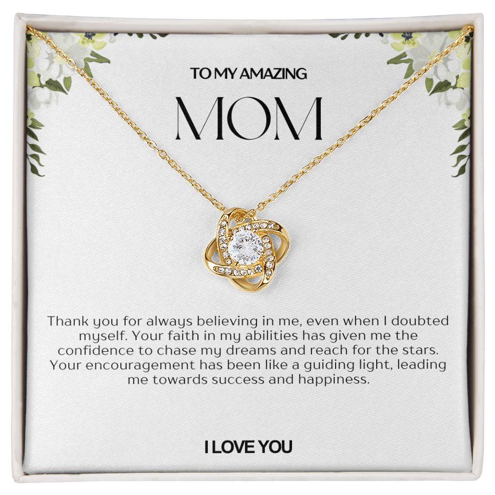 To My Amazing Mom Love Knot Necklace