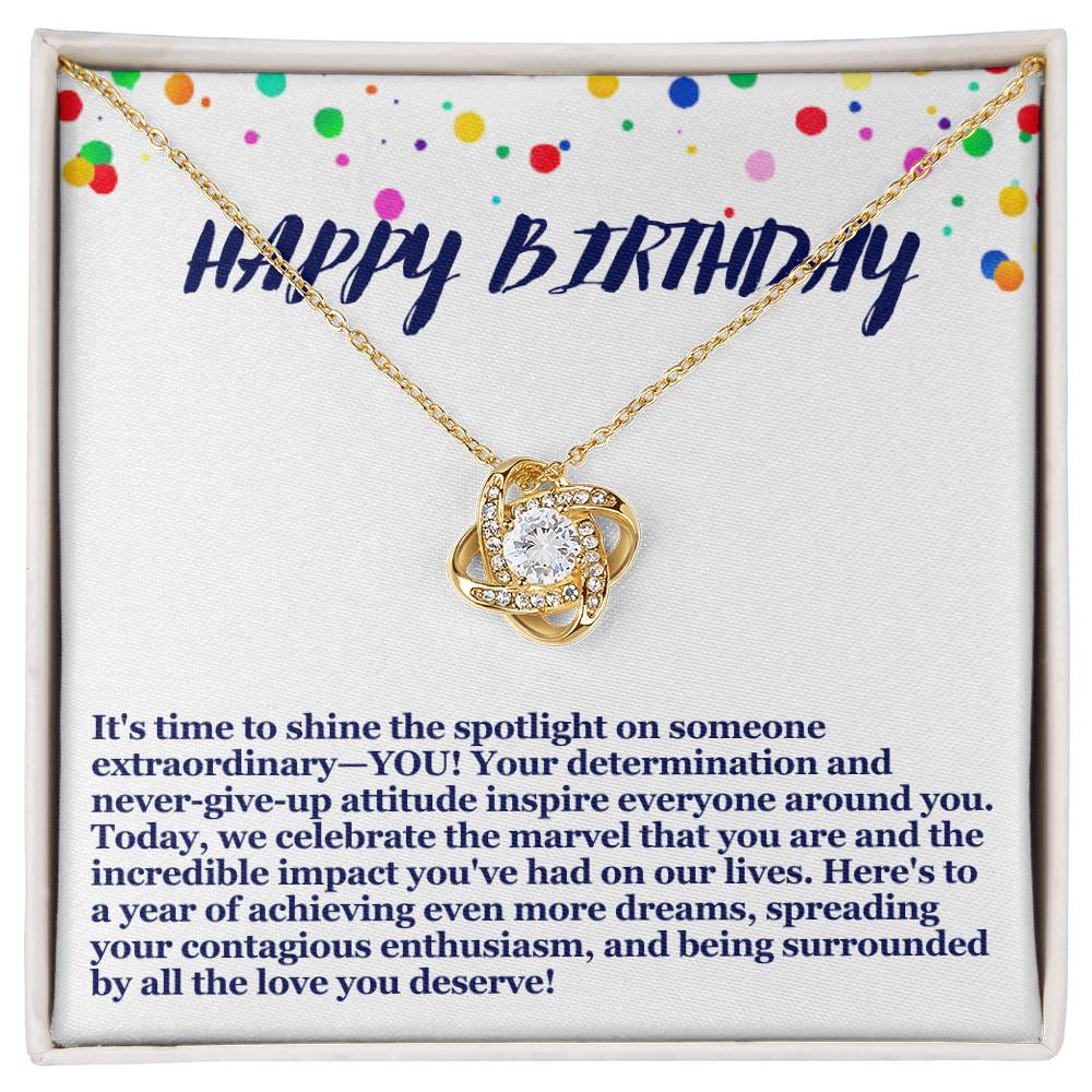 Happy Birthday Love Knot Necklace