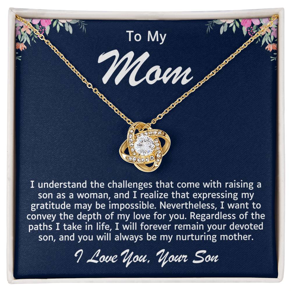 Mother Love Knot Necklace-You Will Always Be My Mom