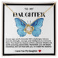 Daughter Blue Butterfly Love Knot Necklace