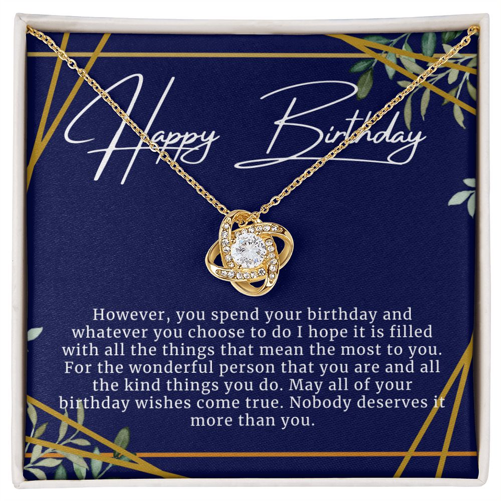 Happy Birthday Love Knot Necklace