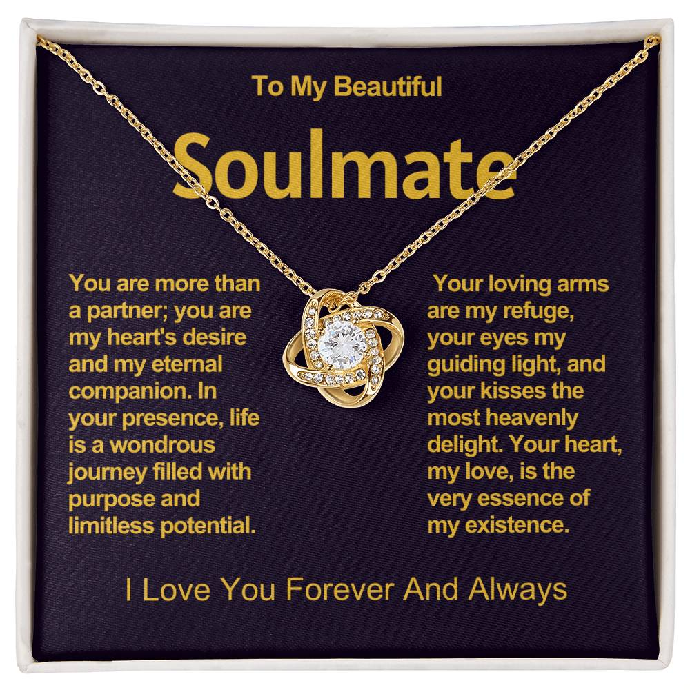 To My Beautiful Soulmate Love Knot Necklace