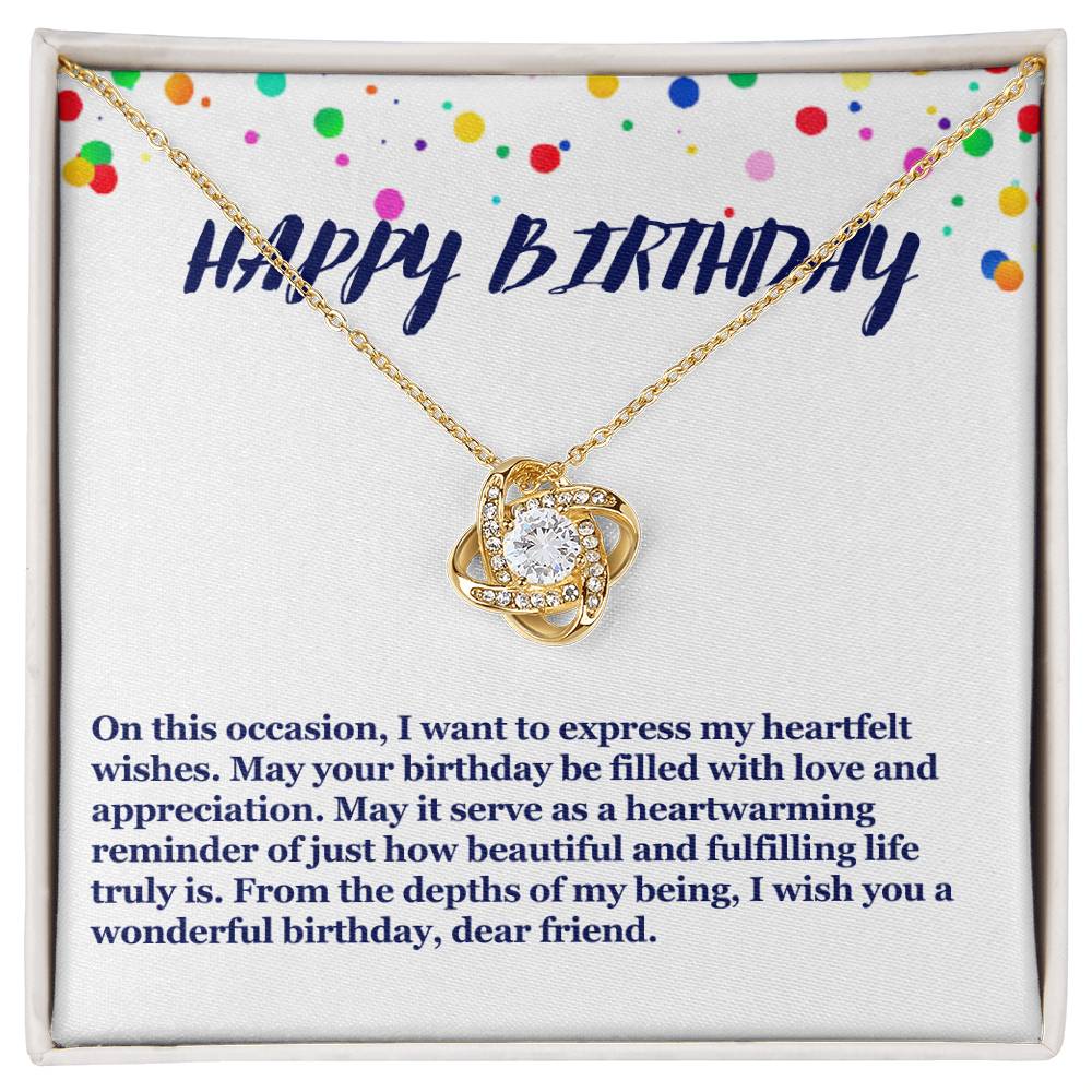 Happy Birthday Love Knot Necklace