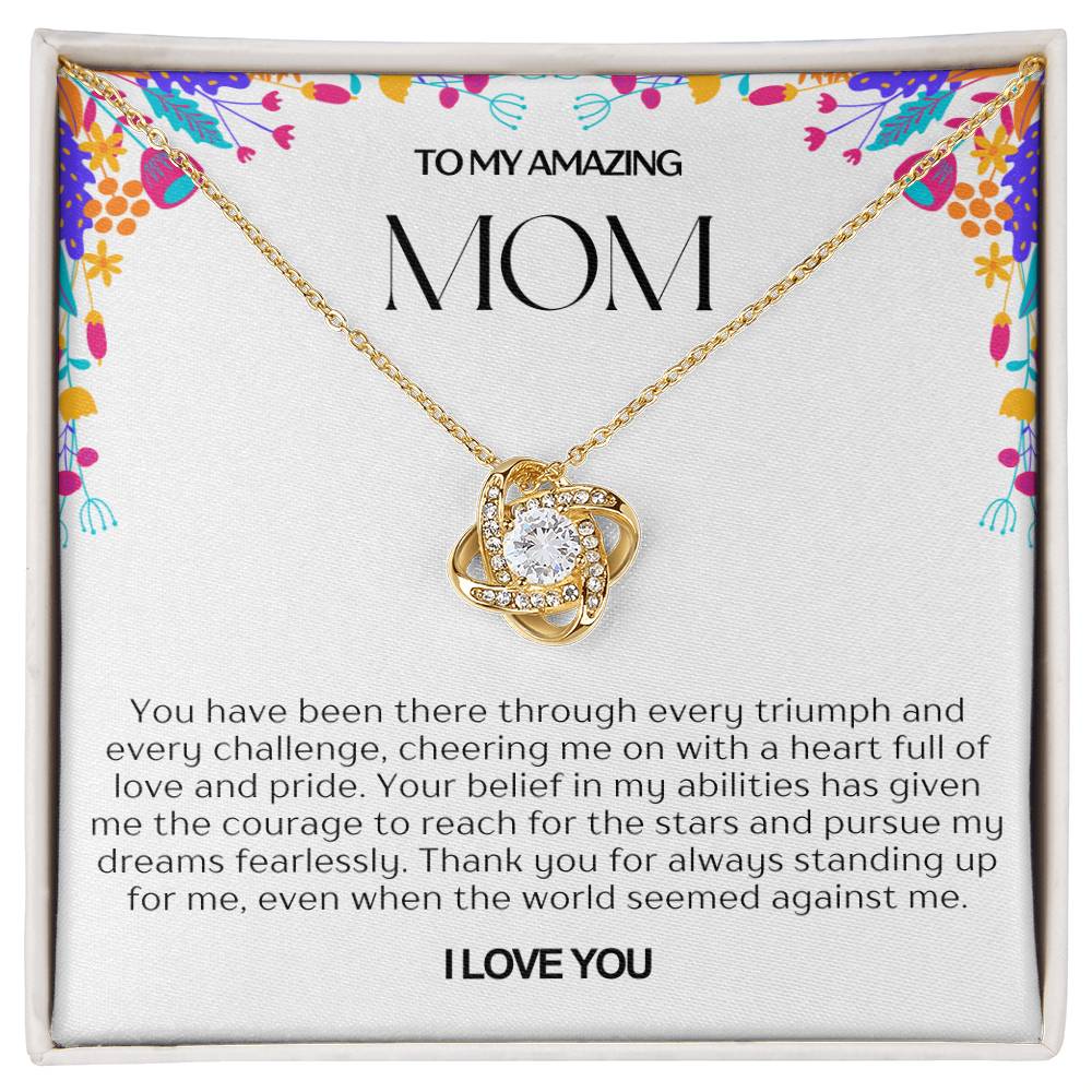 To My Amazing Mom Love Knot Necklace