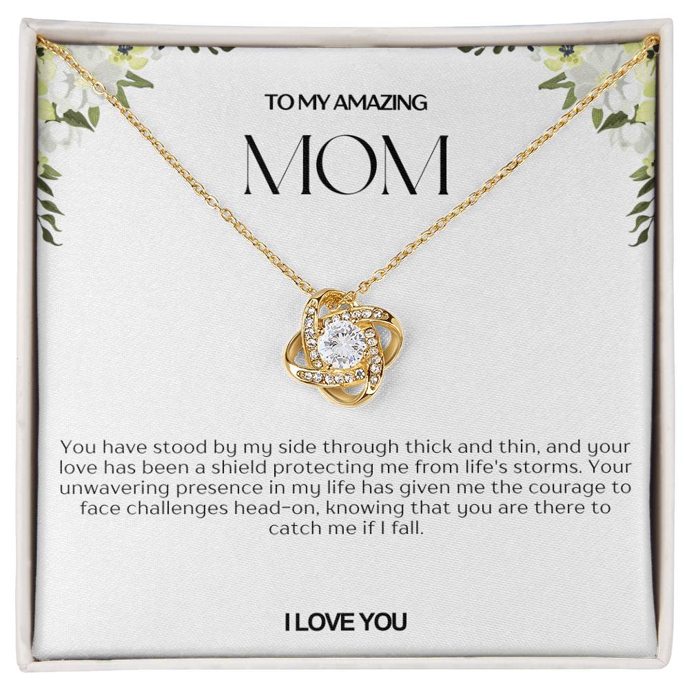 To My Amazing Mom Love Knot Necklace