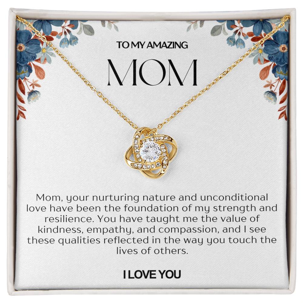 To My Amazing Mom Love Knot Necklace