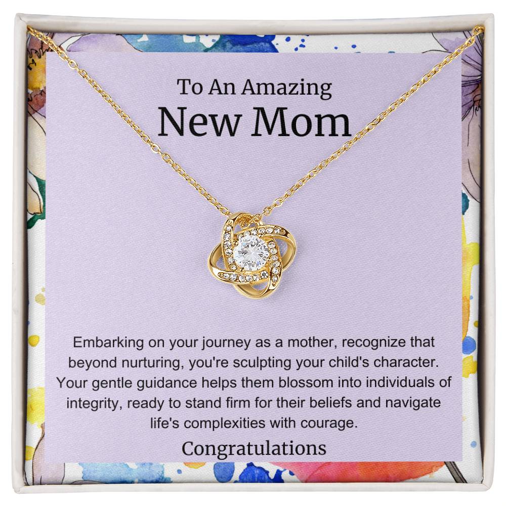 To An Amazing New Mom Love Knot Necklace