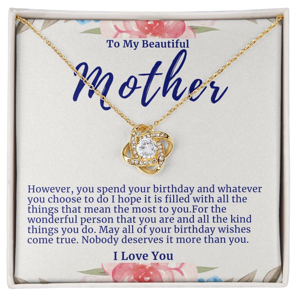 Mother Love Knot Birthday Necklace