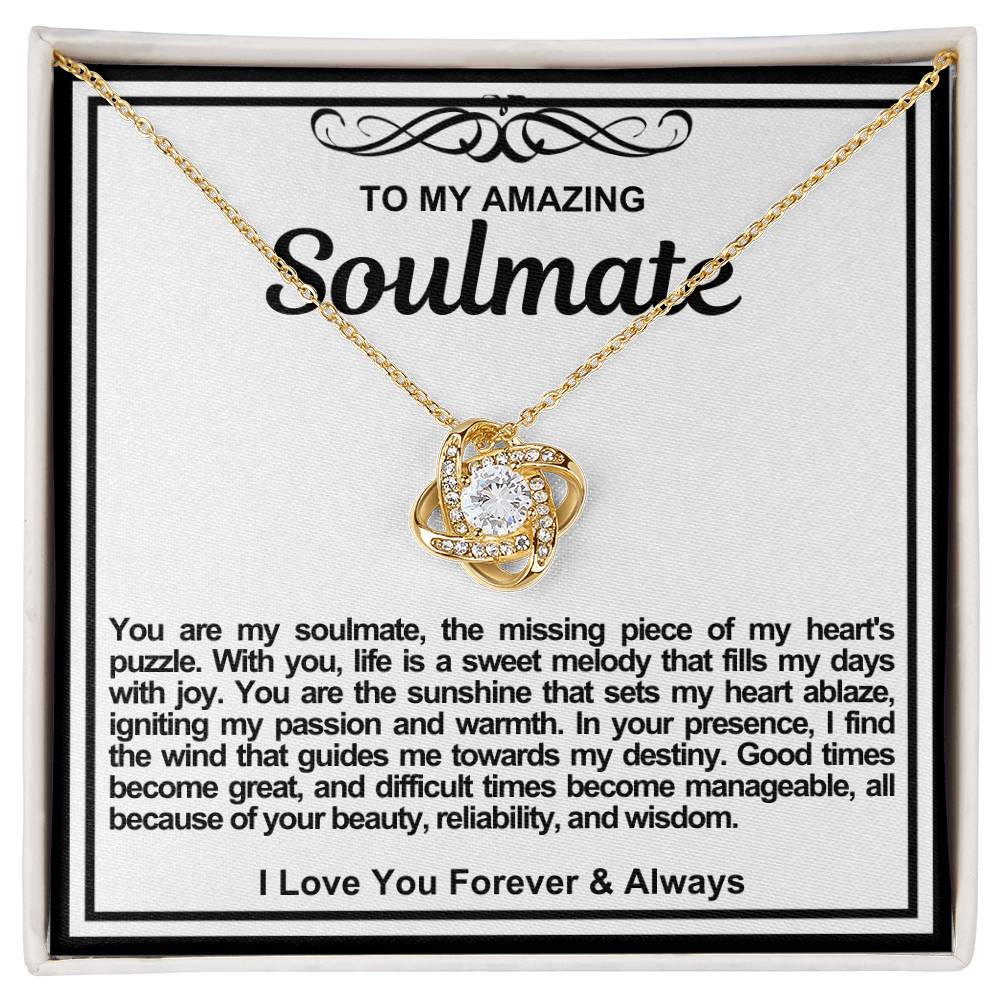 Soulmate Love Knot Necklace- The Missing Piece Of My Hearts Puzzle