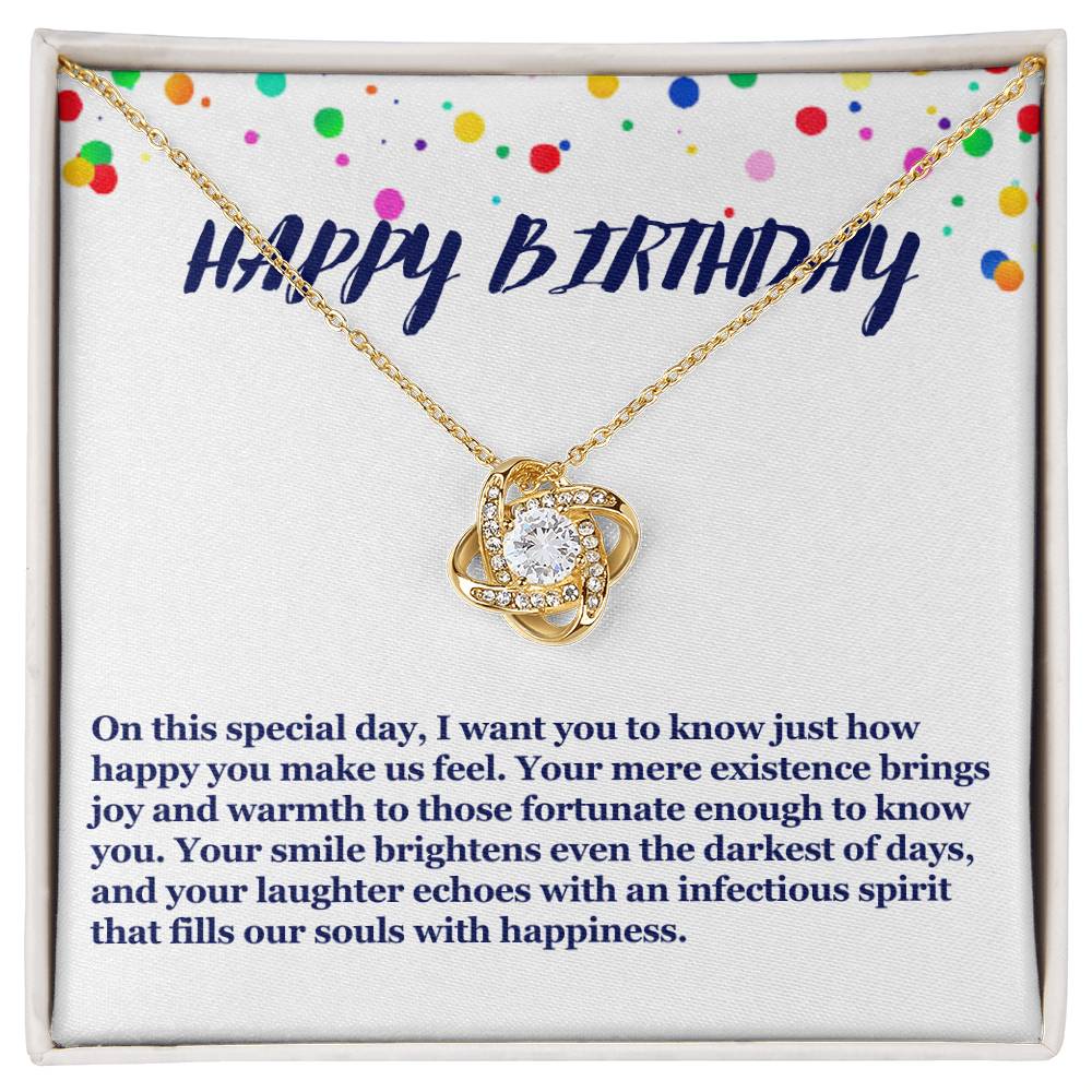 Happy Birthday Love Knot Necklace