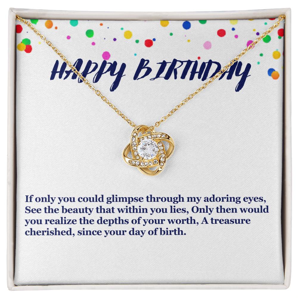 Happy Birthday Love Knot Necklace