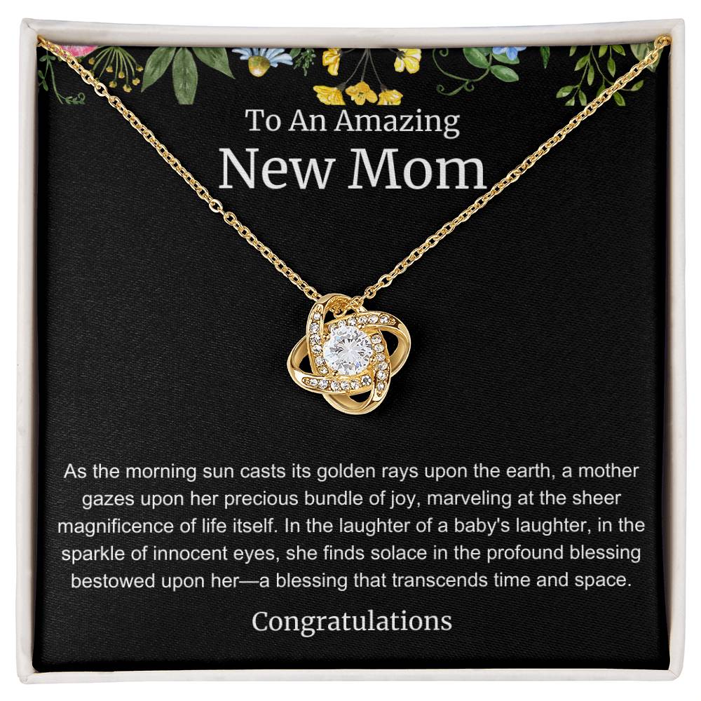 To An Amazing New Mom Love Knot Necklace