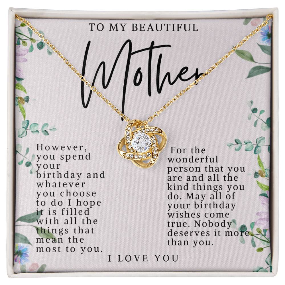 Mother Birthday Love Knot Necklace