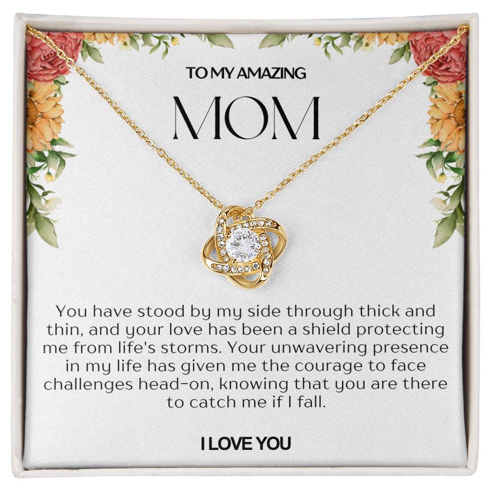 To My Amazing Mom Love Knot Necklace