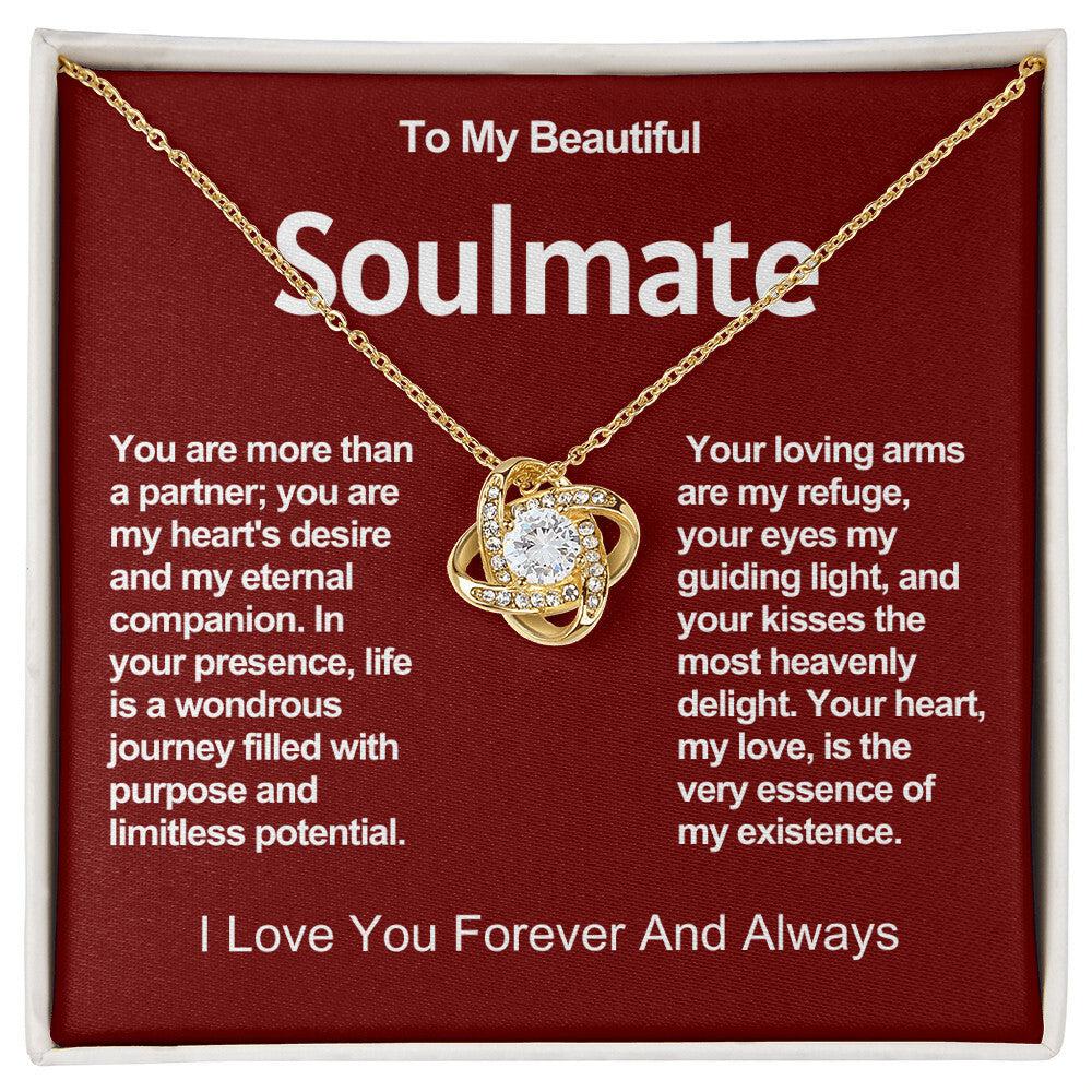 To My Beautiful Soulmate Love Knot Necklace