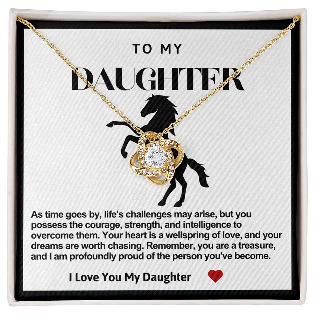 Daughter Horse Love Knot Necklace