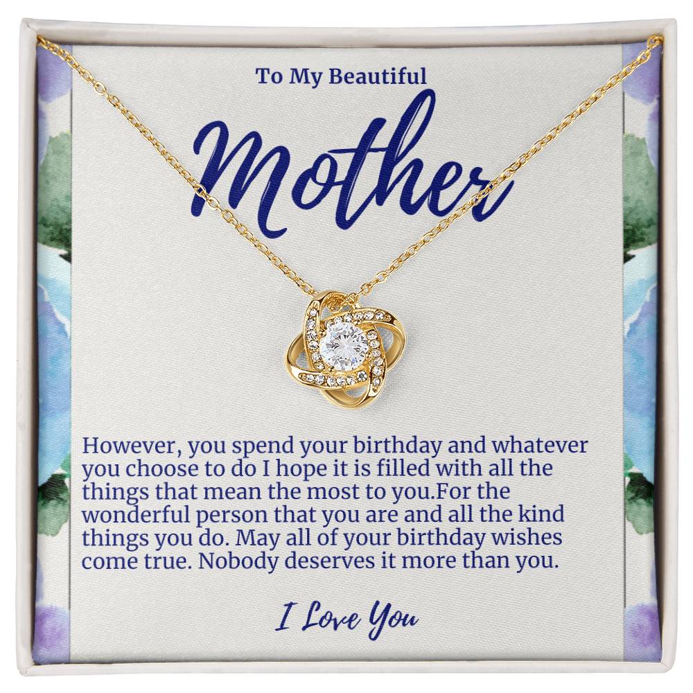 Mother Love Knot Birthday Necklace