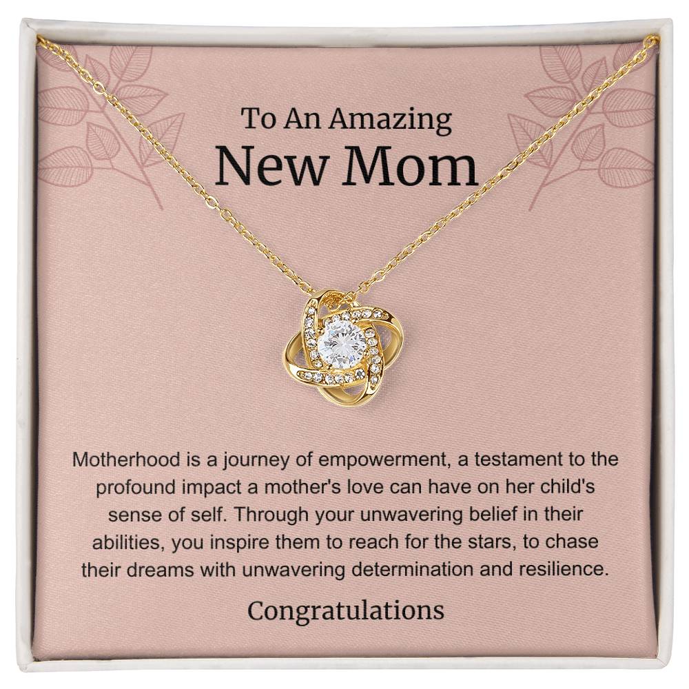 To An Amazing New Mom Love Knot Necklace