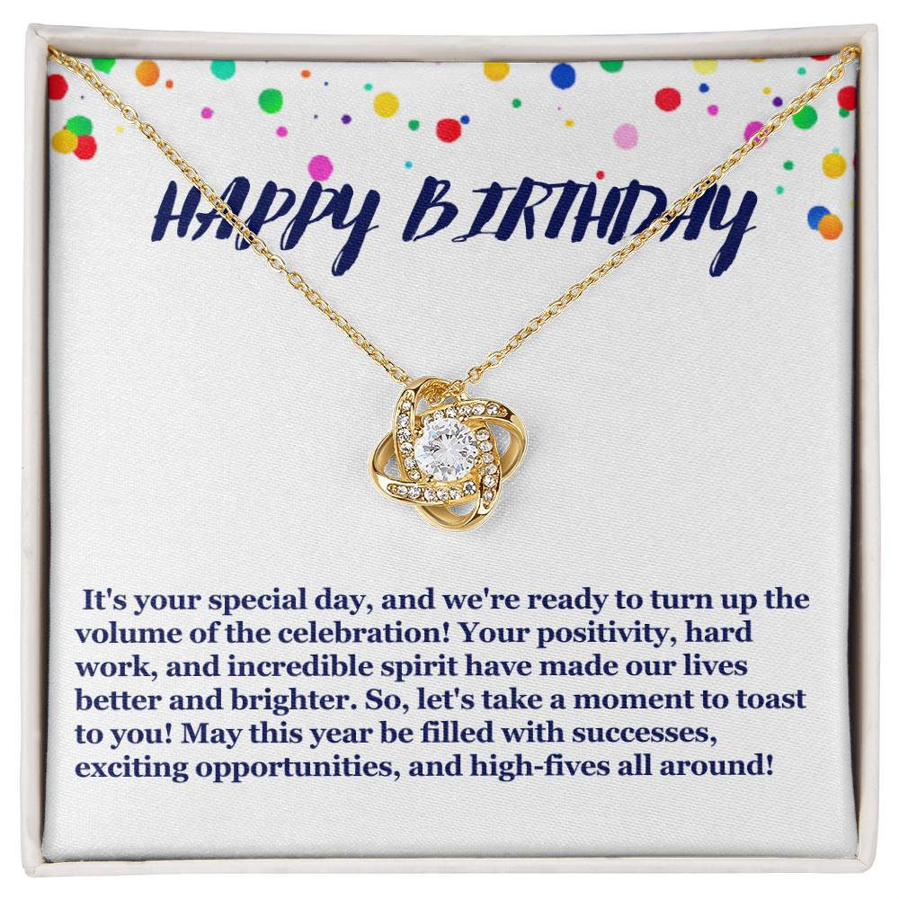 Happy Birthday Love Knot Necklace