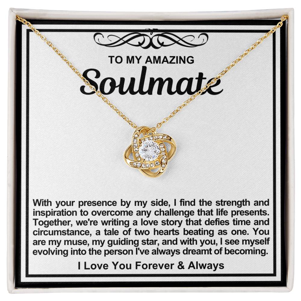 Soulmate Love Knot Necklace- Together We Are Writing A Love Story