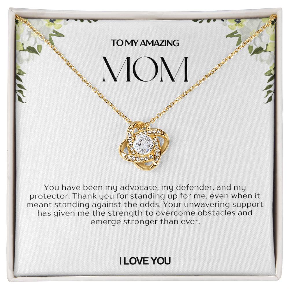 To My Amazing Mom Love Knot Necklace