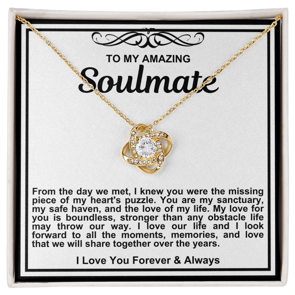 Soulmate Love Knot Necklace- My Love For You Is Boundless