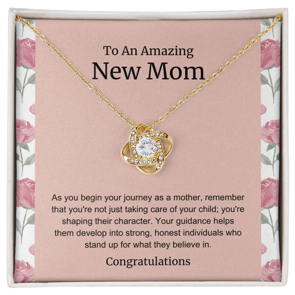 To An Amazing New Mom Love Knot Necklace