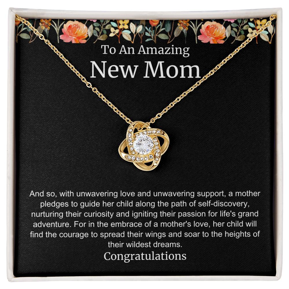 To An Amazing New Mom Love Knot Necklace