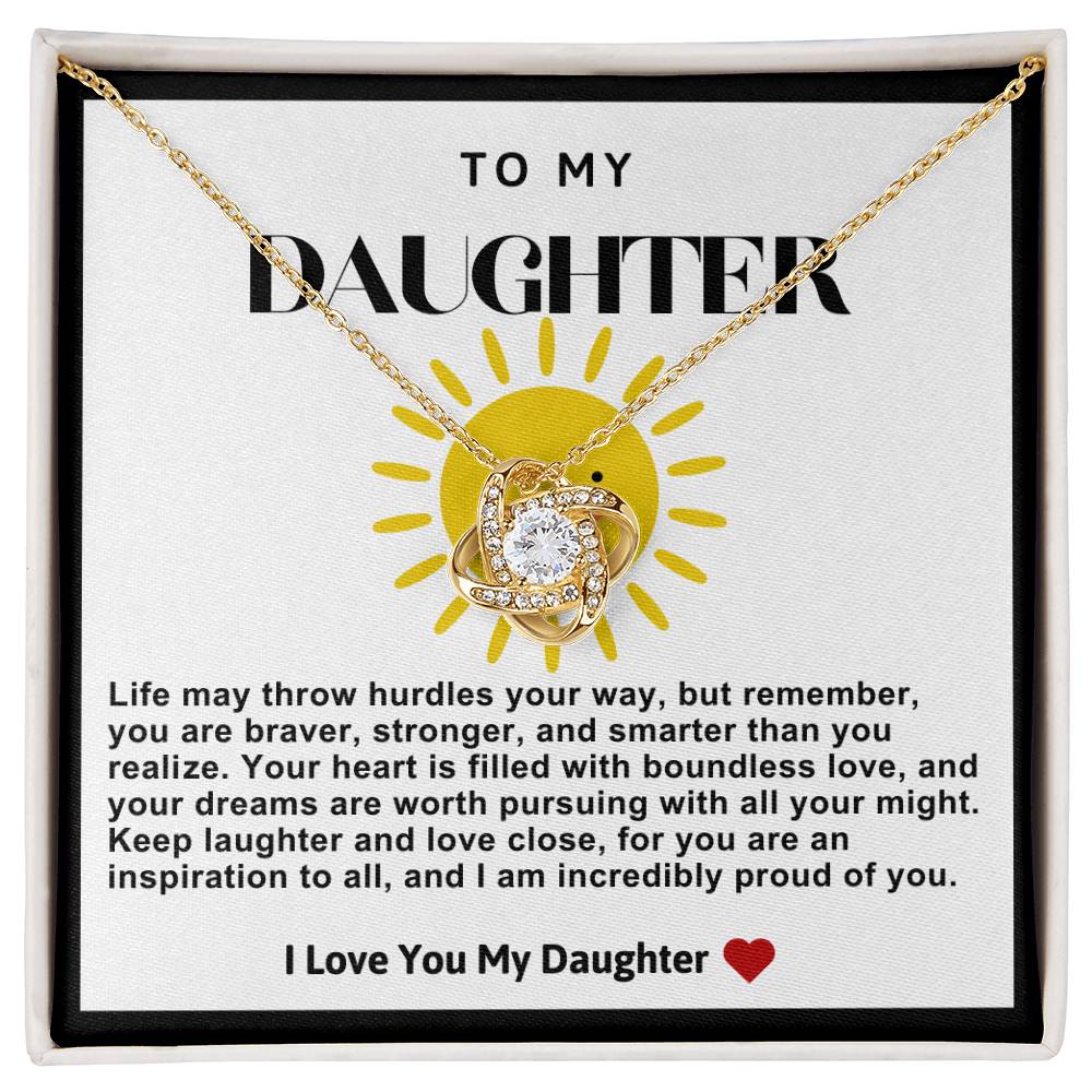 Daughter Sunshine Love Knot Necklace