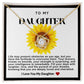 Daughter Sunflower Love Knot Necklace