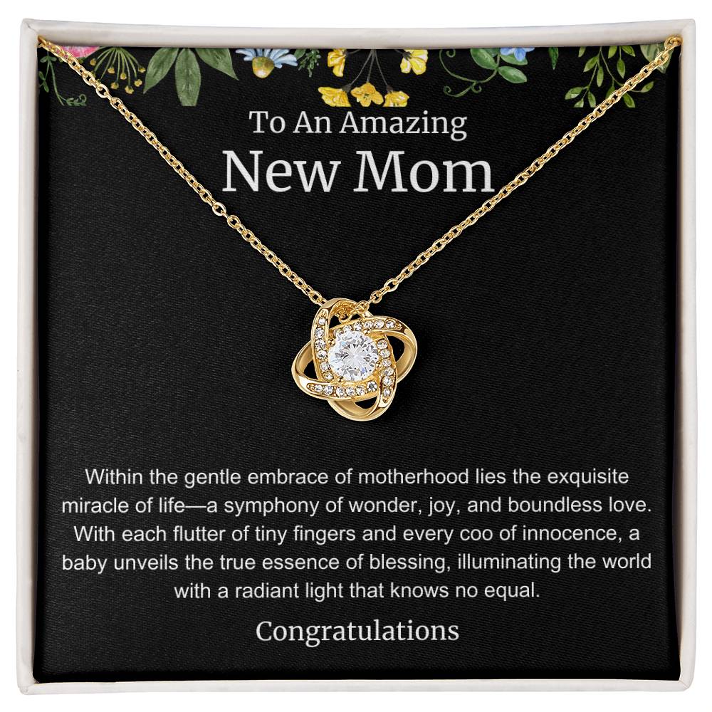 To An Amazing New Mom Love Knot Necklace