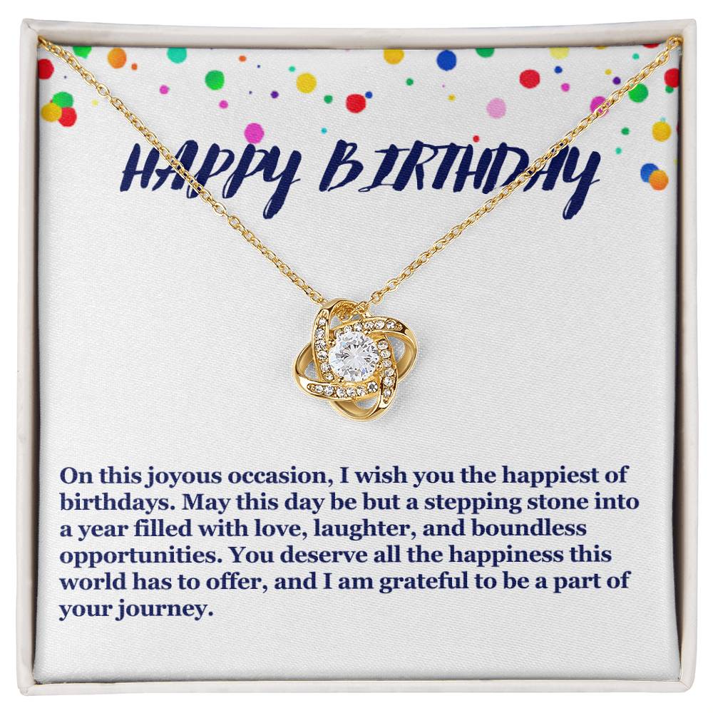 Happy Birthday Love Knot Necklace