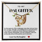 Daughter Sloth Love Knot Necklace