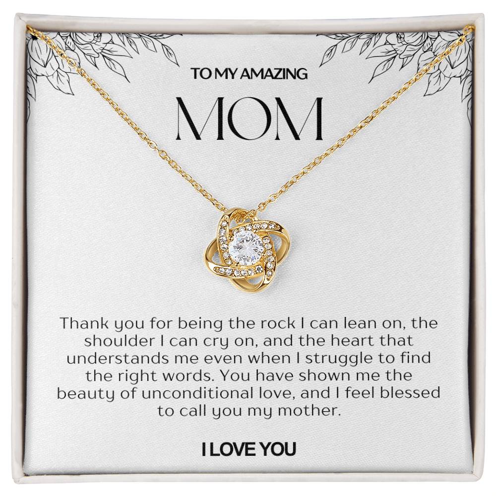 To My Amazing Mom Love Knot Necklace